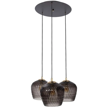 LAMPA wisząca VENUS 11011308 Kaspa szklana OPRAWA loftowy ZWIS kaskada czarna przydymiona