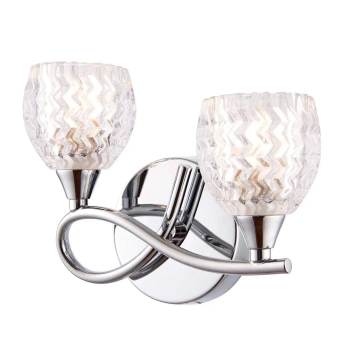 Szklana lampa na ścianę Boyer BOYER-2WBCH-L chrom przezroczysty