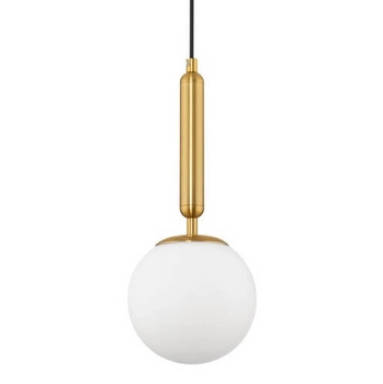 Modernistyczna lampa wisząca Agro LE43222 kula biała złota