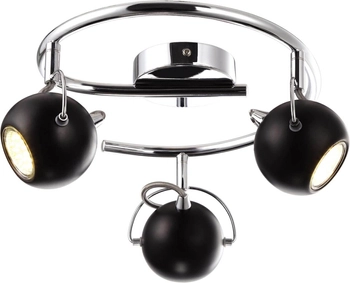 Lampa sufitowa Salva K-8002/3G BK ze spotami czarna chrom