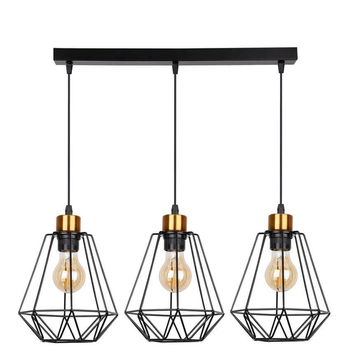 Wisząca lampa salonowa Primo na listwie czarna złota