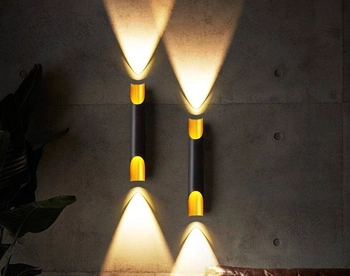 LAMPA ścienna AGI KGDE14 Abigali metalowa OPRAWA kinkiet tuba czarna złota