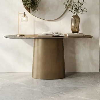 Konsola ORFEO MM001501100374 złota szklana blat metalowa 150cm