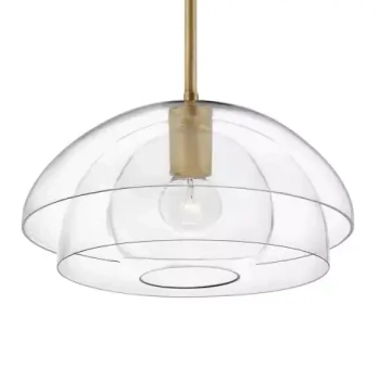Lampa wisząca szklana LOTUS QN-LOTUS-P-HBR kopuła mosiądz przezroczysta