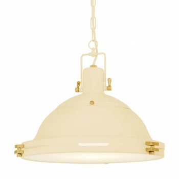Kopułowa lampa wisząca Nautilius 11134107 Kaspa metalowa kremowa