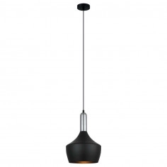 Industrialna LAMPA wisząca OPHELIA MDM-3028/1 BK+CR Italux metalowa OPRAWA zwis loft chrom czarny