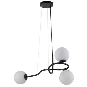 Designerka lampa podwieszana VENA 33667 Sigma szklane białe kule czarna