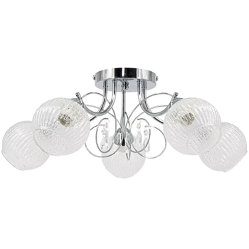 Przysufitowa lampa jadalniana 8964/5 8C szklane kule chrom