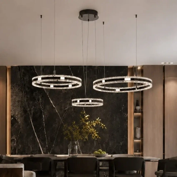 Żyrandol pierścieniowy ARKADIA ST-6376-40+60+80 tytanowy LED 285W 3000K ringi