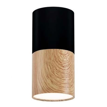 Skandynawska lampa downlight 2282862 okrągła tuba spot czarny drewniana