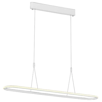 LAMPA wisząca SLIM/000001/3000/W MDECO owalna OPRAWA metalowa LED 37W 3000K ZWIS biurowy biały