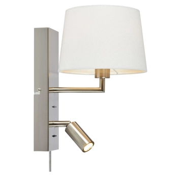 Lampa ścienna Como 108596 Markslojd E14+LED 3W spot metalowy abażur biały