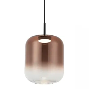 Owalna ledowa zwisająca lampa 23216 LED 12W 3000K szklana miedziana czarna