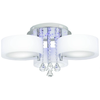 Sufitowa LAMPA glamour DRS8006/3 8C LED 180W Elem metalowa OPRAWA crystal z pilotem chrom biała