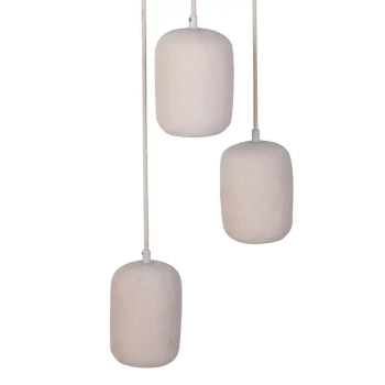 Ceramiczna wisząca lampa Olo 3 41420 kule owalne beżowe