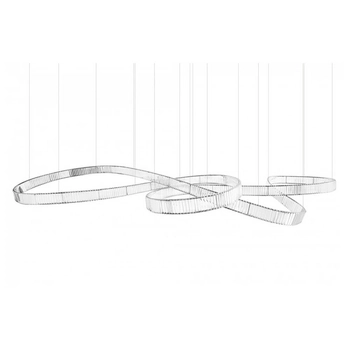 Kryształowa lampa wisząca Wave MSE1501100200 Moosee LED 103W 3000K chrom