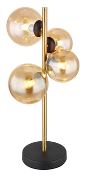 Stojąca lampa Riha 56135-4T stołowa czarna bursztynowa