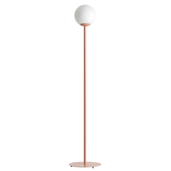 Salonowa lampa podłogowa Pinne 1080A11 stojąca szklana kula różowa biała