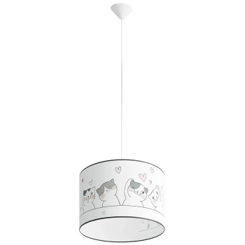 Lampa wisząca do pokoju dziecięcego CAT SL.1419 z abażurem kolorowa
