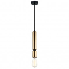 LAMPA wisząca TORLA PEN-5041-1-BKBR Italux metalowa OPRAWA tuba zwis OPRAWKA na żarówkę mosiądz