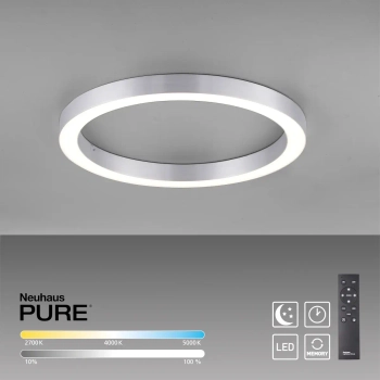 Lampa sufitowa sterowana pilotem PURE-LINES srebrna 6309-95 1xLED 30W 2700-5000K