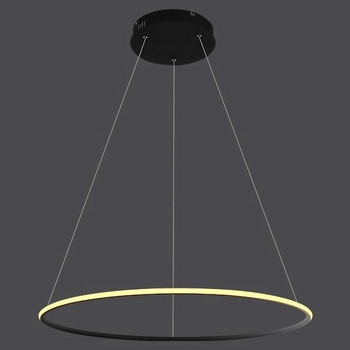 Wisząca LAMPA ring SLIM/000052/3000/B MDECO metalowa OPRAWA zwis LED 21W 3000K okrągły czarny