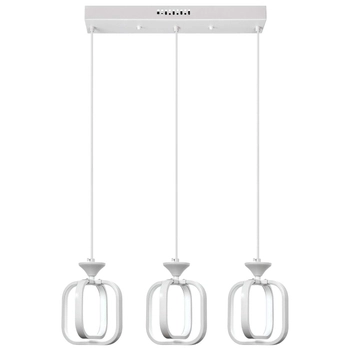 LAMPA wisząca VEN W-MD 9713/3 WH metalowa OPRAWA listwa LED 39W 3000K-6000K zwis kwadratowe ramki białe