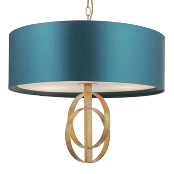 Zwisowa lampa abażurowa L&-195220 Light& morska złoto przecierane