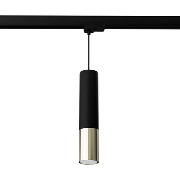 Wisząca lampa trzyfazowa LOOPEZ MYL.00014 tuba z żarówką czarny złoty
