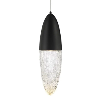Salonowa lampa wisząca Ecrou QN-ECROU-1P-BK LED 10W 3000K szklana czarny