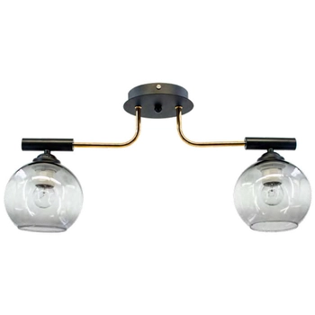 Loftowa LAMPA sufitowa 2207/2 BL TR Elem metalowa OPRAWA szklane kule czarne złote