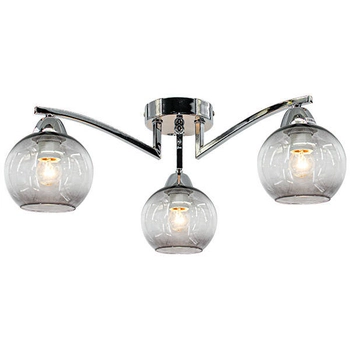 Loftowa LAMPA sufitowa Genewa 1986/3 8C Elem modernistyczna OPRAWA szklana chrom