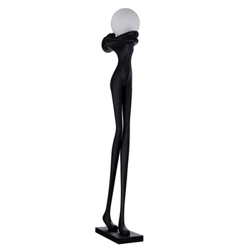 Stojąca lampa HESTIA czarna biała AZ6787 1xE27 kulista ściemnialna