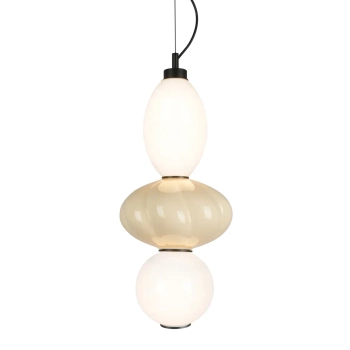 Potrójna zwisająca lampa Tordi PND-94721-2B-YLL ceramiczna biały beżowy