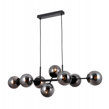 Nowoczesna lampa wisząca Molite PND-1098-8-BL Italux balls czarna przydymiona