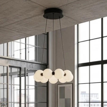 Molekułowa wisząca lampa PERLA czarna biała AZ6894 9x19W 3000K