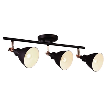 Plafon LAMPA sufitowa Watso K-8005-3 BK Kaja loftowa OPRAWA metalowa regulowane kopuły czarne