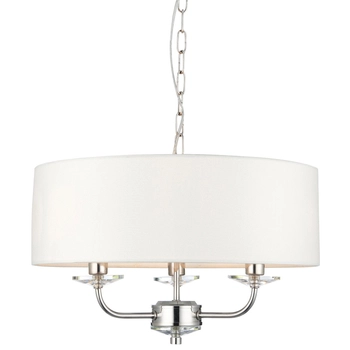 Lampa wisząca z abażurem Nixon 60129 Endon na łańuchu ecru nikiel