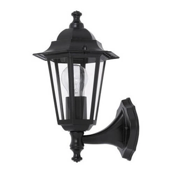 Ogrodowa lampa na ścianę VELENCE 8204 szklana IP43 czarna przezroczysta