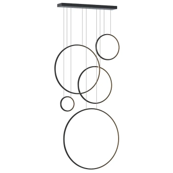 Ringowa wisząca lampa Saturno ML2324 LED 100W 4000K pierścienie czarny