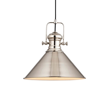 Wisząca lampa retro Brampton 96178 trójkątna srebrny biały