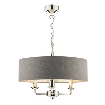 Lampa wisząca Sorrento LA3688867-Q Laura Ashley z abażurem szara nikiel