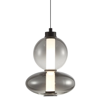 Wisząca lampa do sypialni DAPHNE ML0344 LED 12W 3000K czarna przydymiona