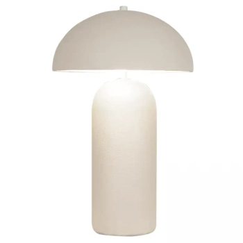Ceramiczna lampka nocna 23007 do sypialni owalna grzyb beżowa