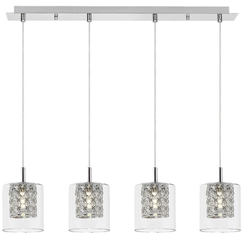 Wisząca lampa szklana Duchess 3116 na listwie do pokoju crystal chrom