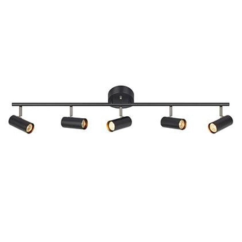 Czarna lampa sufitowa Barcelona 107351 reflektorki z regulacją