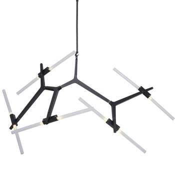 Designerska lampa wisząca Sticks ST-1001-10 BLACK Step salonowa czarna