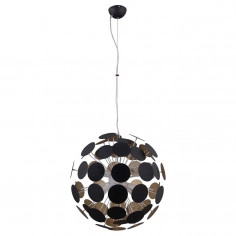 LAMPA wisząca MAILONE AD20180/6C BL+G Italux metalowa OPRAWA zwis kula ball czarna złota