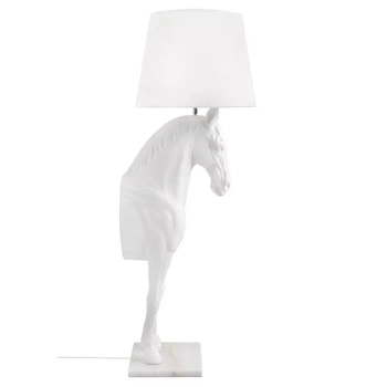 Podłogowa lampa salonowa HORSE S biały koń abażurowy