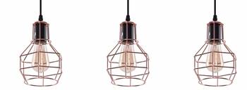 Druciana lampa wisząca Carron metalowa czarna miedziana